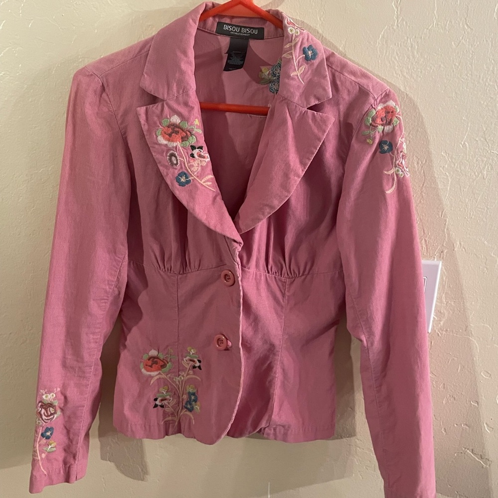 Vtg Bisou Bisou Floral Embroidery Jacket